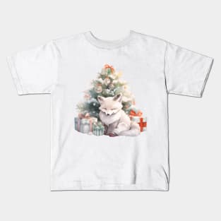 Christmas white fox Kids T-Shirt